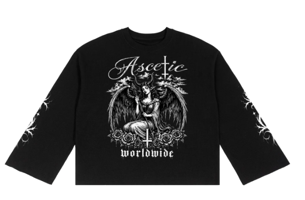 Ascetic world wide long sleeve (Black)