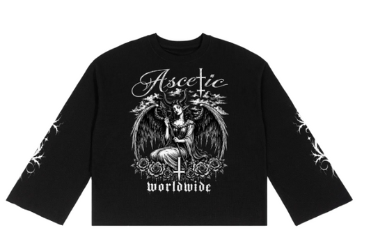 Ascetic world wide long sleeve (Black)