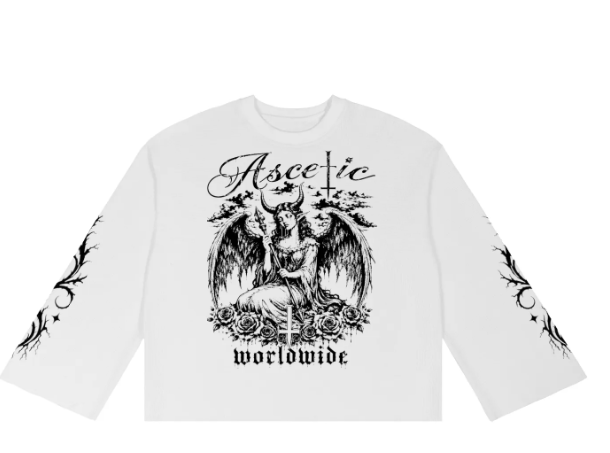 Ascetic world wide long sleeve (White)